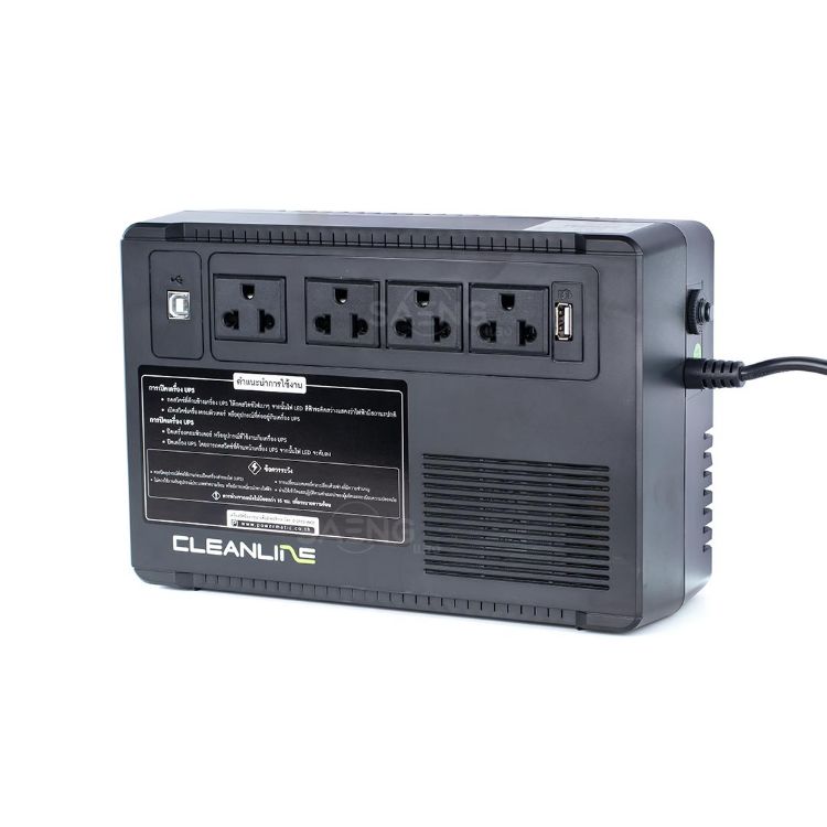 Picture of CLEANLINE UPS Evolution 1000 1000VA/500W 2.27A เครื่องสำรองไฟ UPS ชนิด Line Interactive With Stabilizer ใช้กับ computer 1 ชุดได้นาน 30 นาที